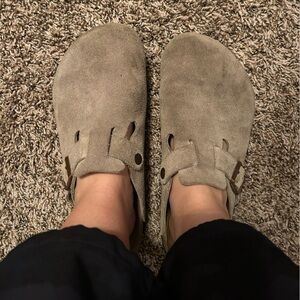Suede Birkenstock Clogs